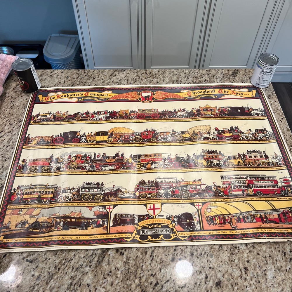 Vintage 1992 London Transport Throughout The Ages Poster RT Cooper Underground
